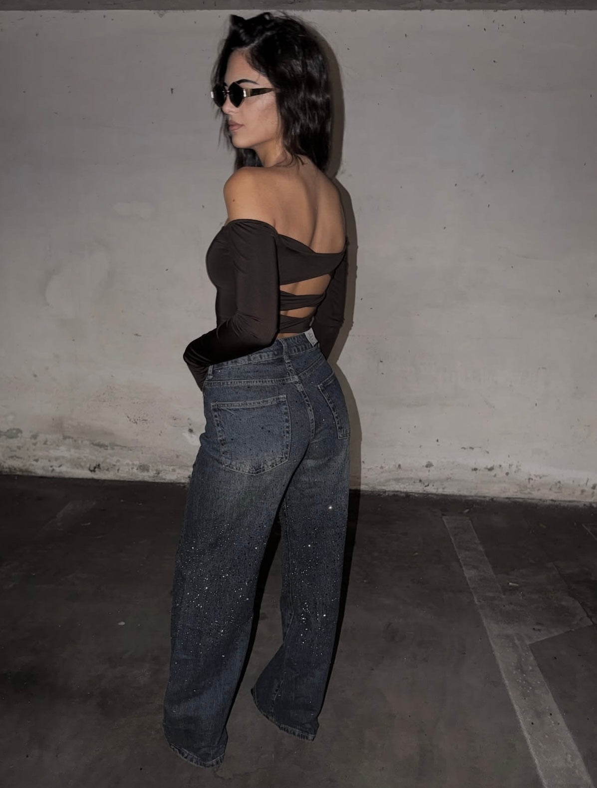 Top crop con manicotto
